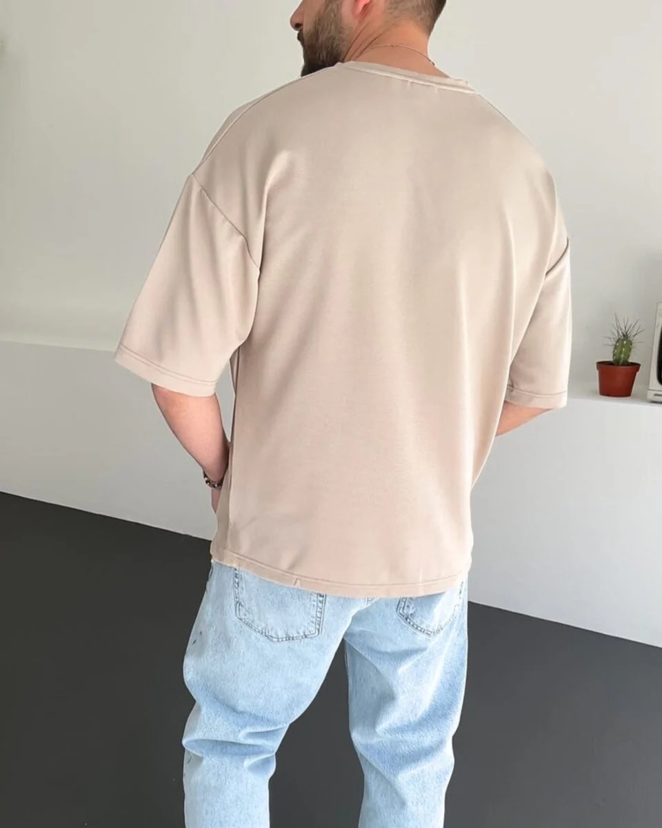 Beige "Amsterdam" Printed Oversize T-Shirt - Image 2