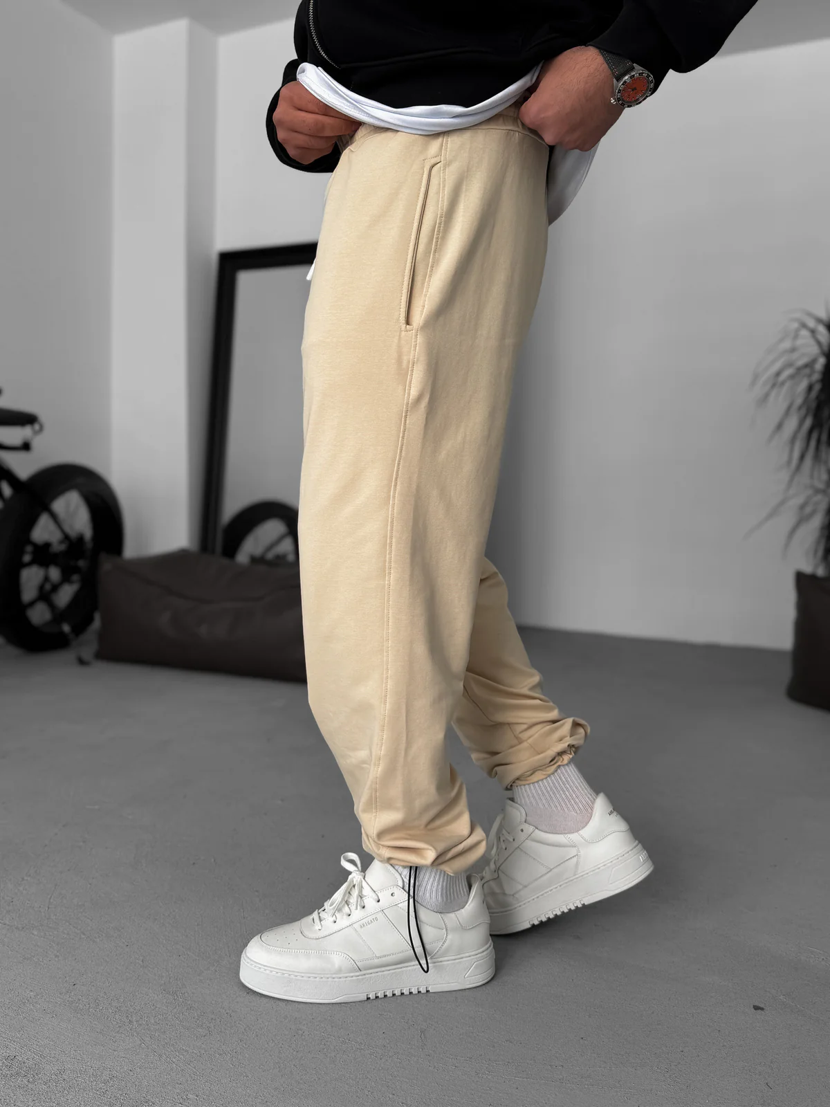 Beige Basic Summer Sweatpants - Image 3