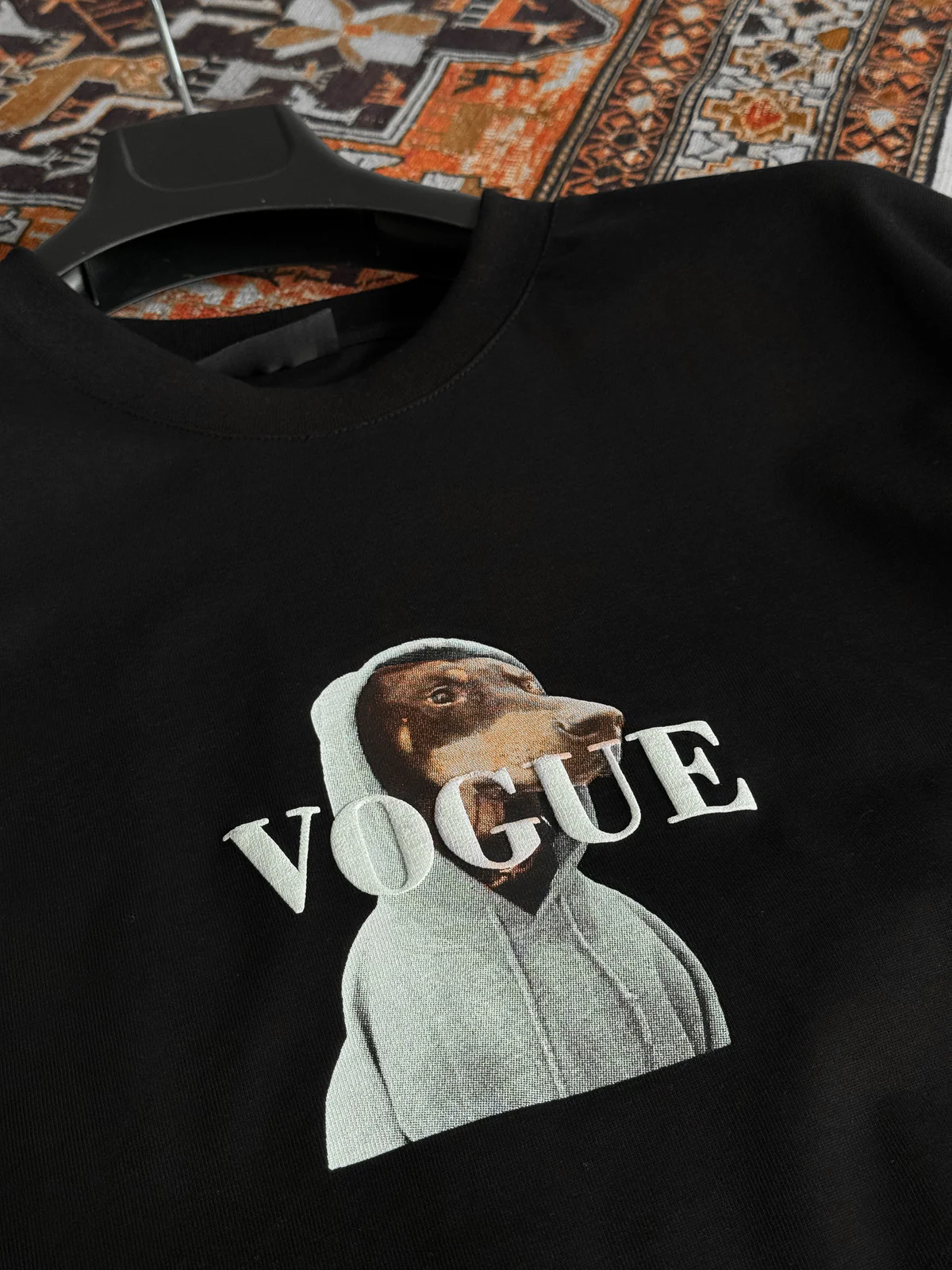 Black "Vogue" printed Oversize T-Shirt - Image 4