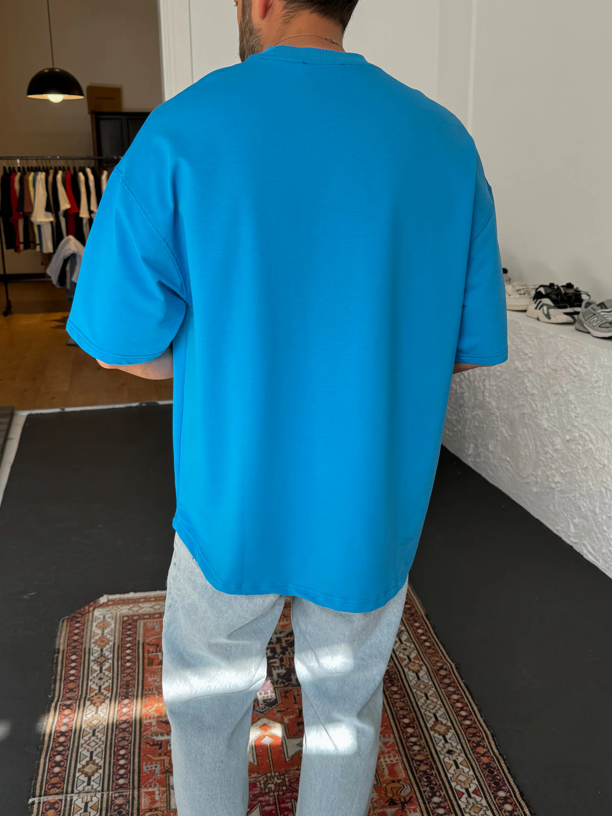 Premium Sky Blue Basic Oversize T-Shirt - Image 4