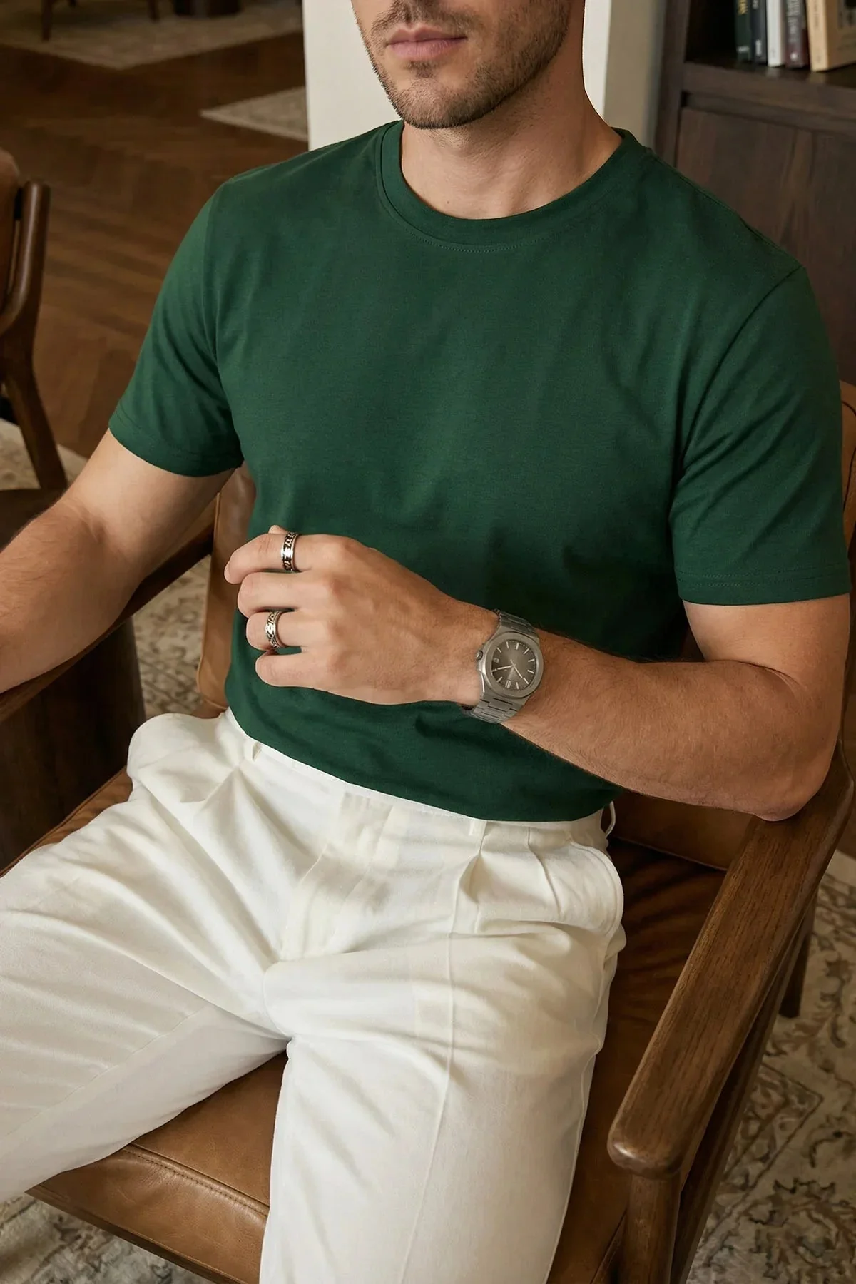 Dark Green Regular Fit T-Shirt - Image 4