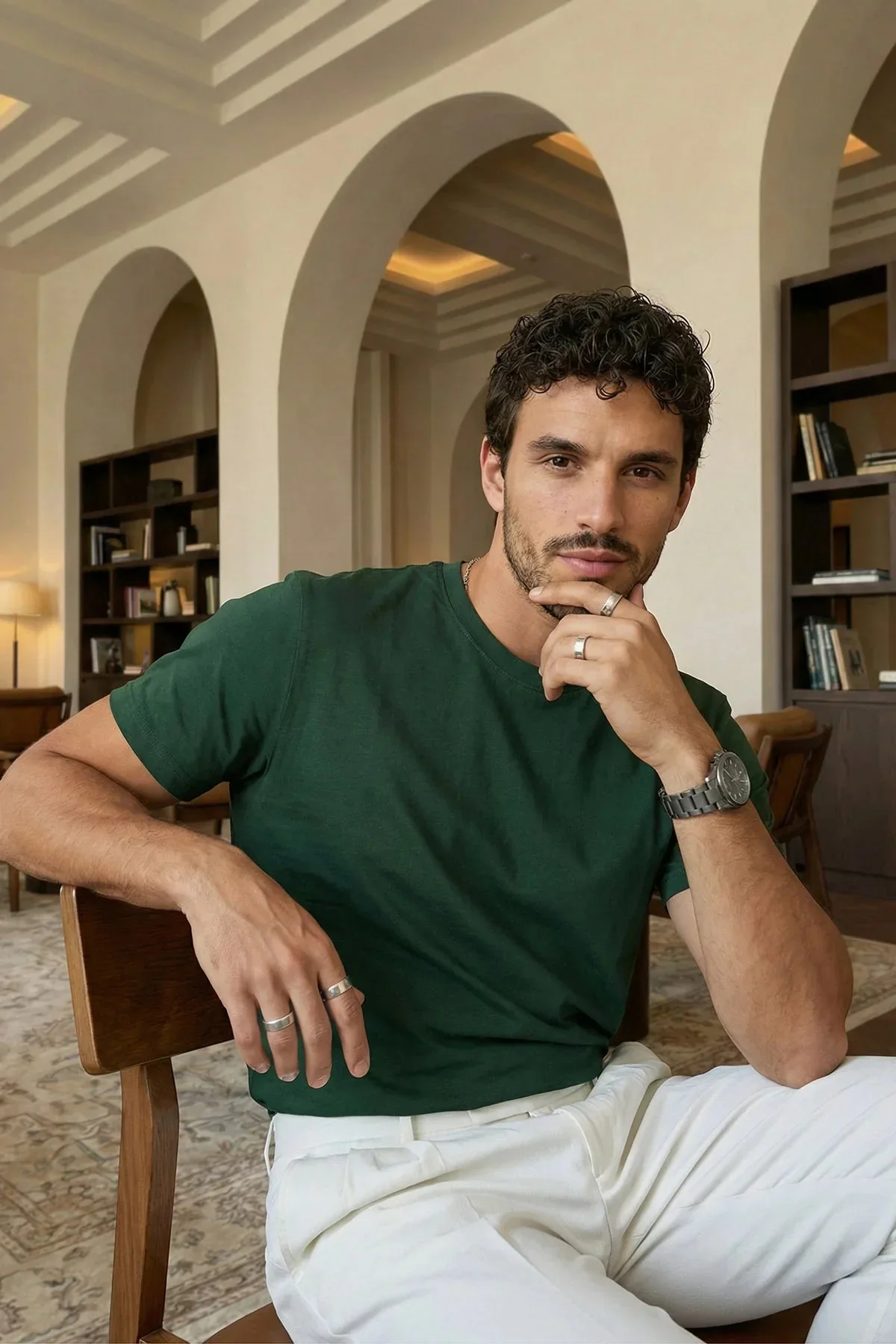 Dark Green Regular Fit T-Shirt - Image 5