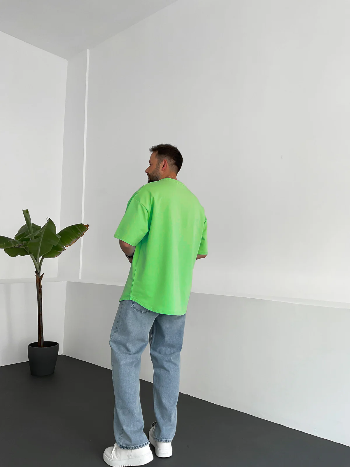 Premium Lime Basic Oversize T-Shirt - Image 3