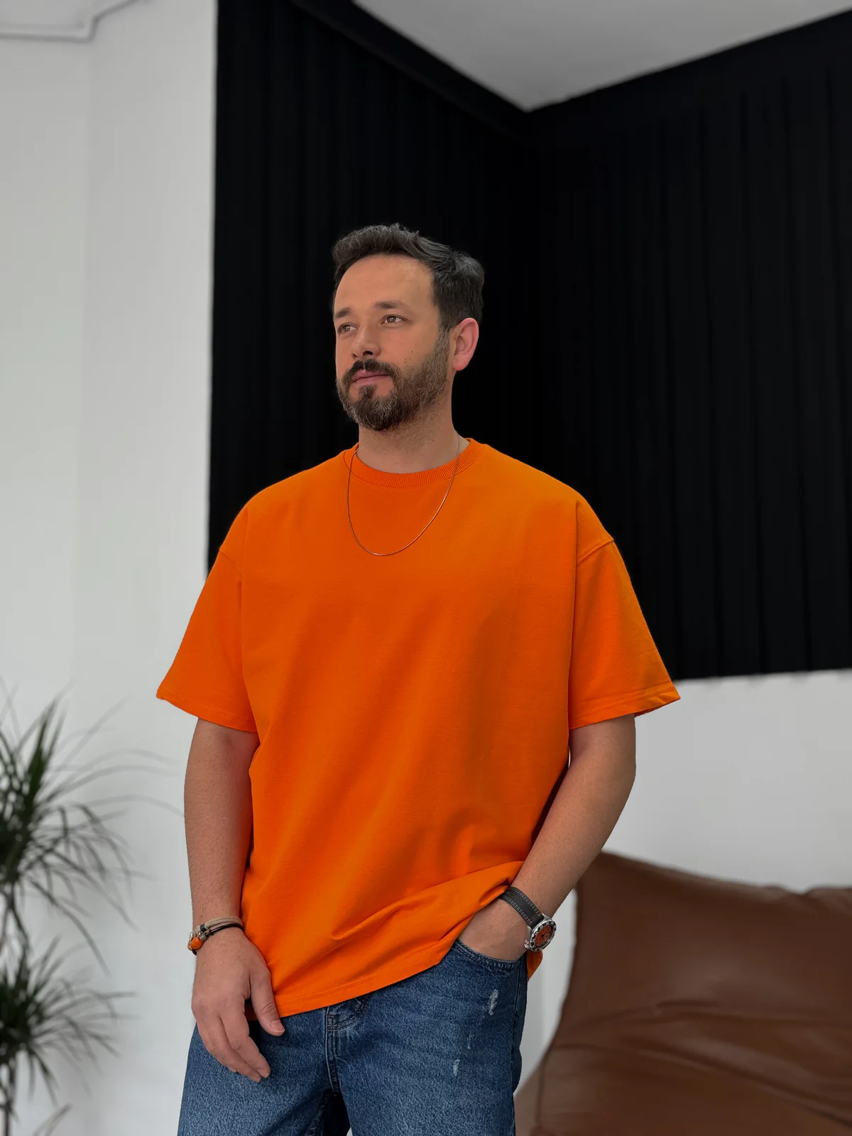 Premium Orange Basic Oversize T-Shirt - Image 4