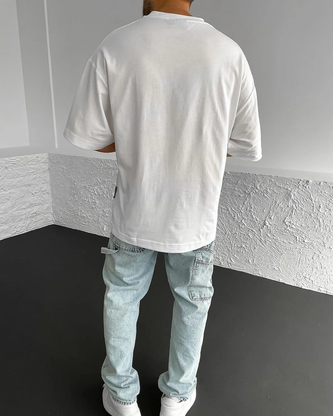 White "Slow Living" Printed Oversize T-Shirt - Image 3
