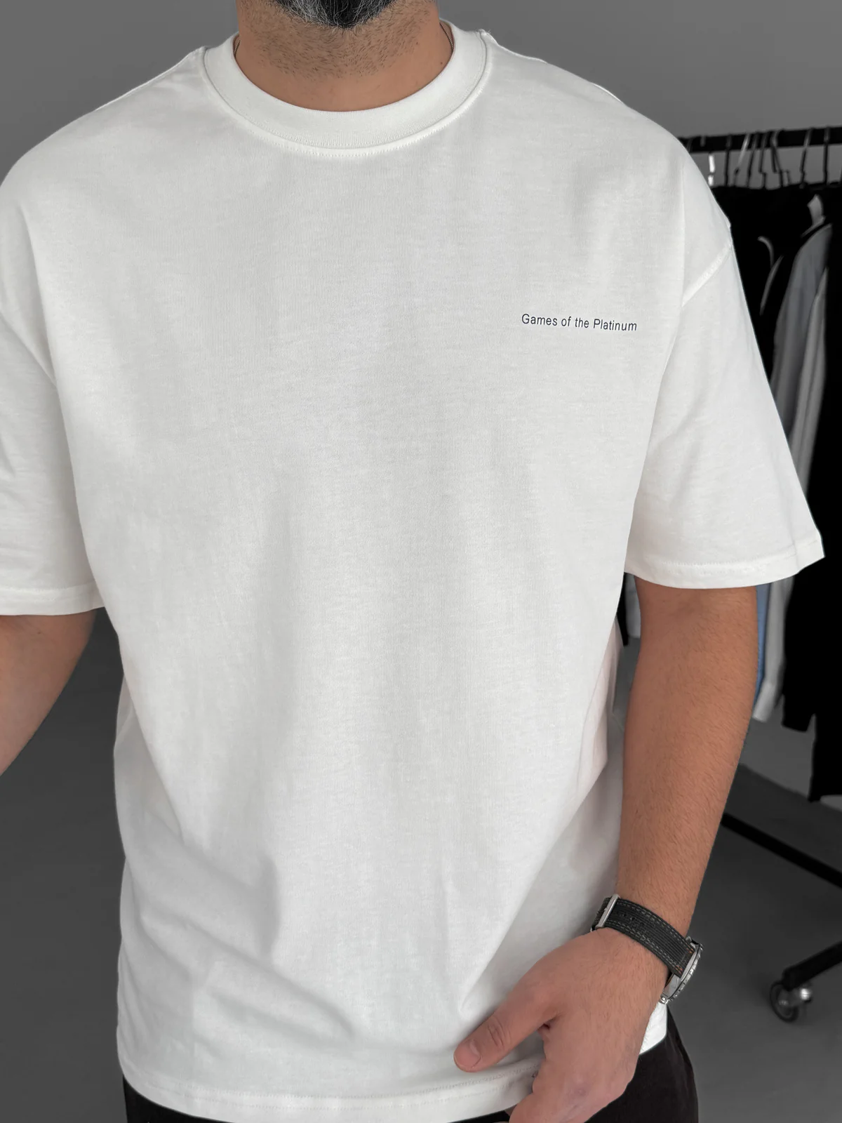 White "444" printed Oversize T-Shirt - Image 2