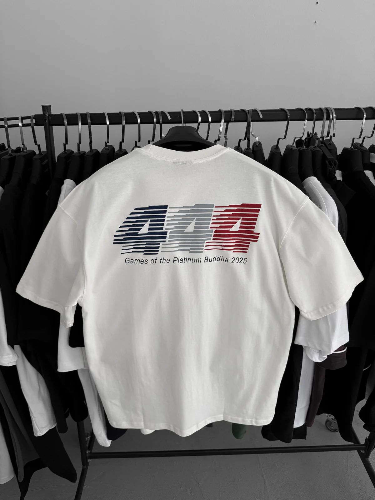 White "444" printed Oversize T-Shirt - Image 5