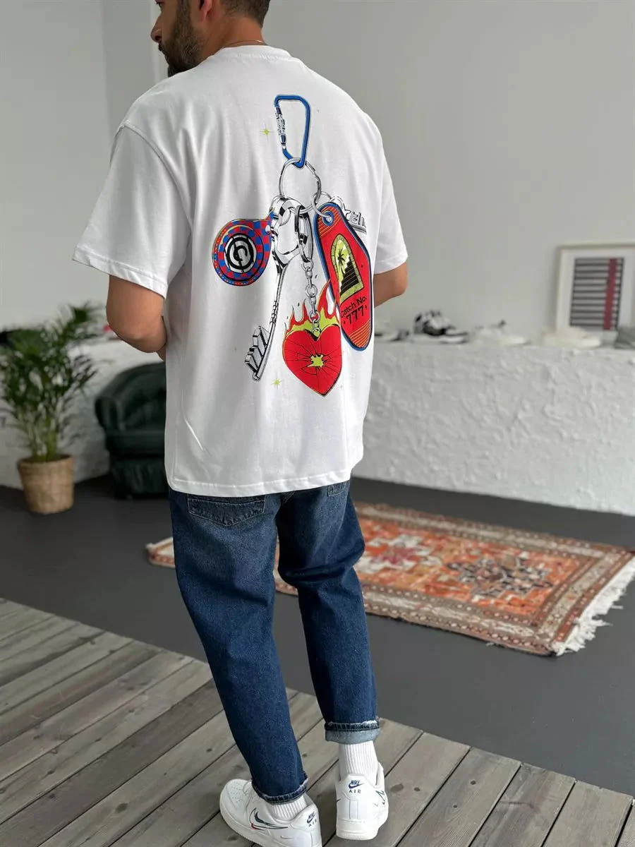 White "777" Printed Oversize T-Shirt - Image 2