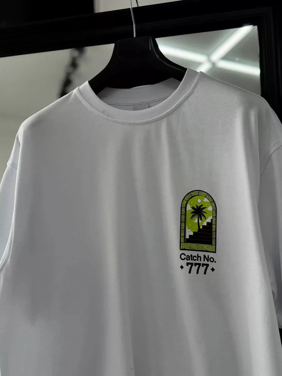White "777" Printed Oversize T-Shirt - Image 5
