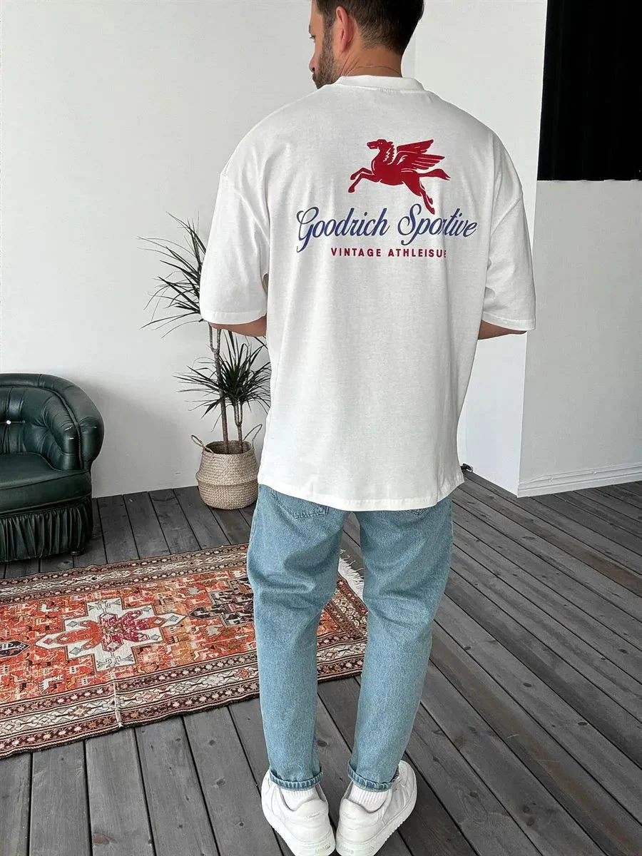 White "Good rich" Printed Oversize T-Shirt