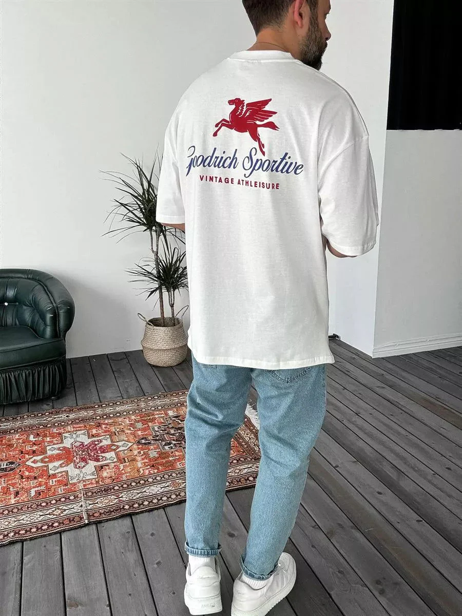 White "Good rich" Printed Oversize T-Shirt - Image 2