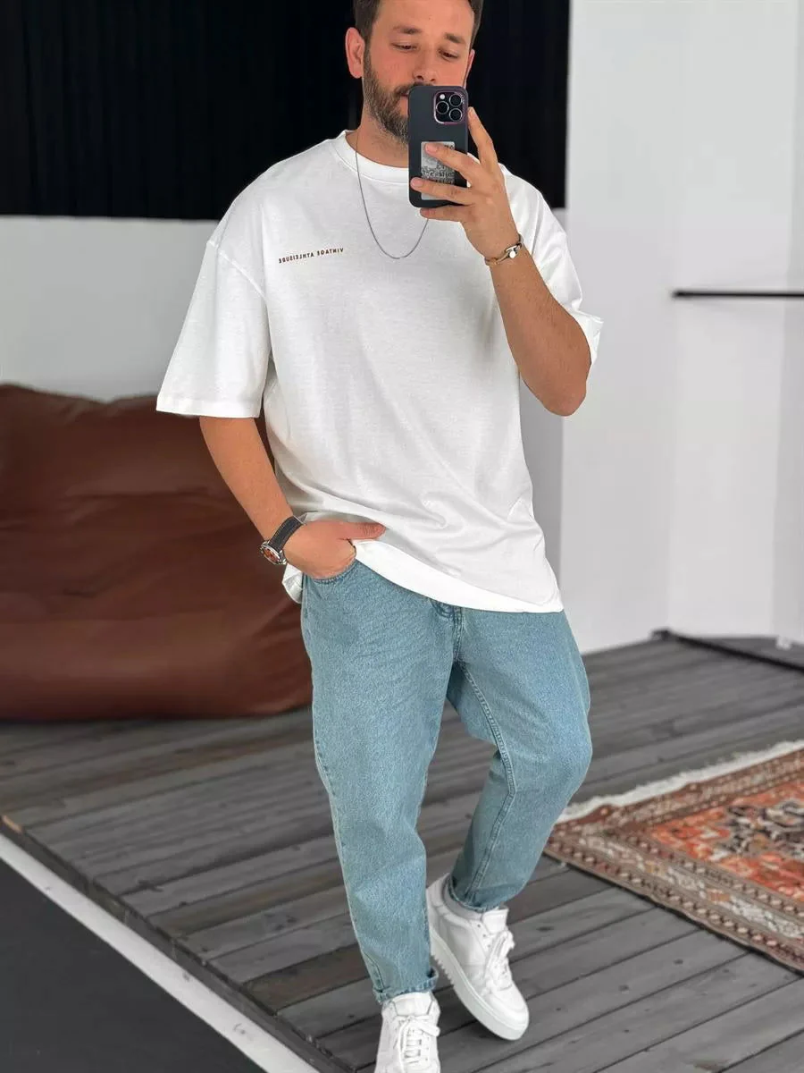White "Good rich" Printed Oversize T-Shirt - Image 3