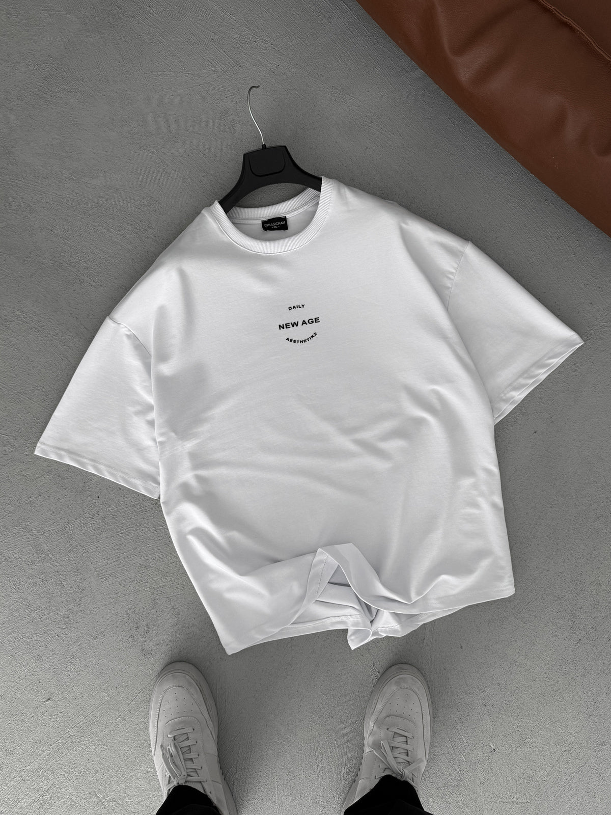 Premium White "New Age" Printed Oversize T-Shirt - Image 7