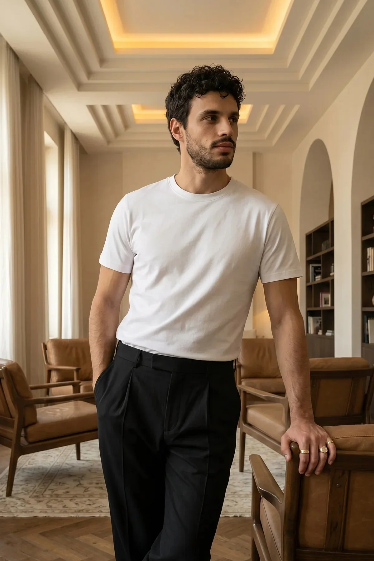 White Regular Fit T-Shirt - Image 4