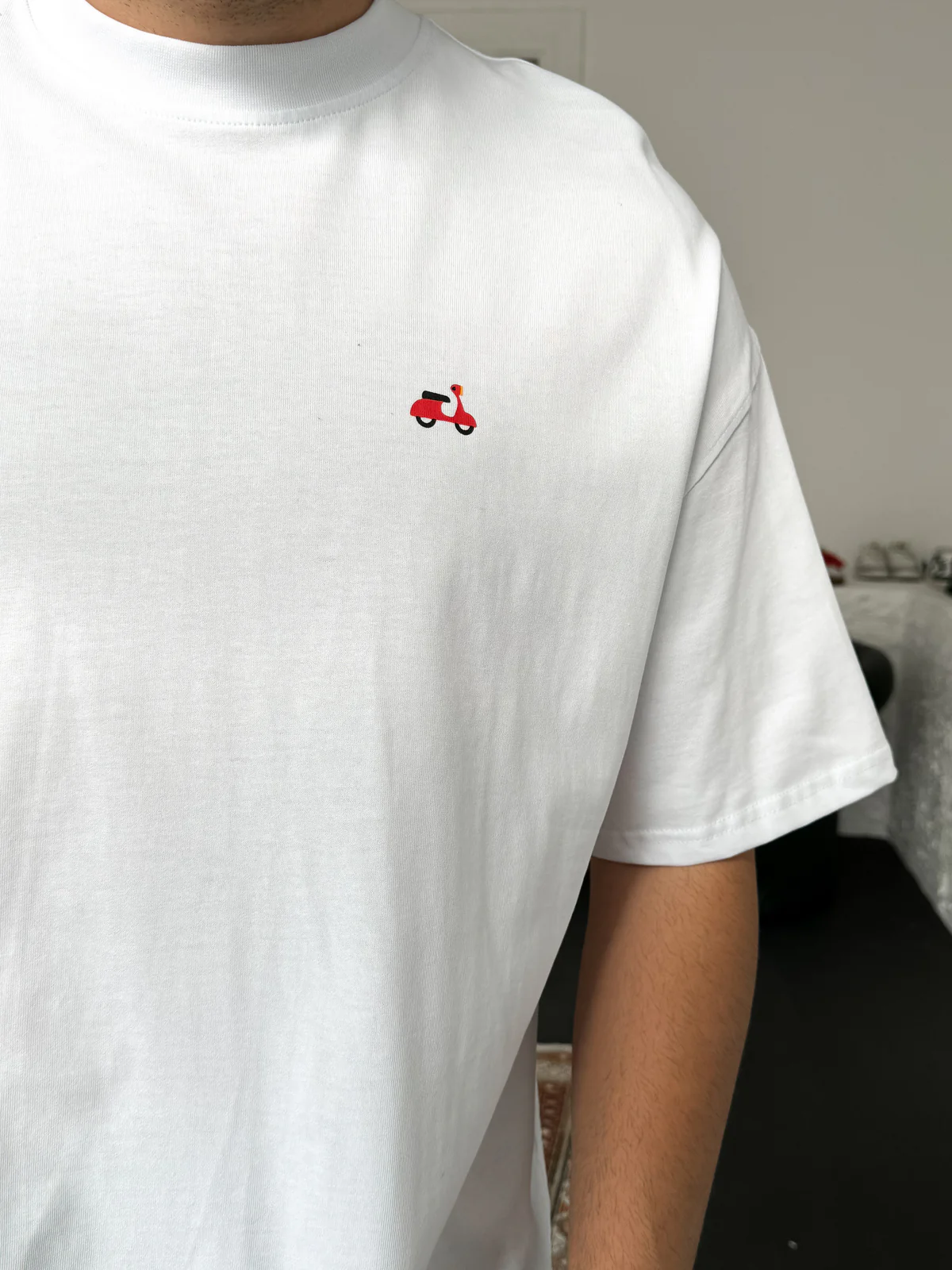 White "Scooter" printed Oversize T-Shirt - Image 2