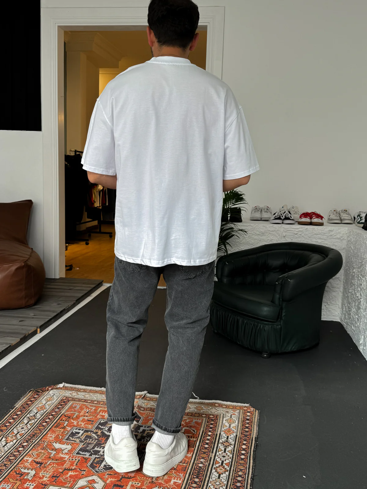 White "Scooter" printed Oversize T-Shirt - Image 5